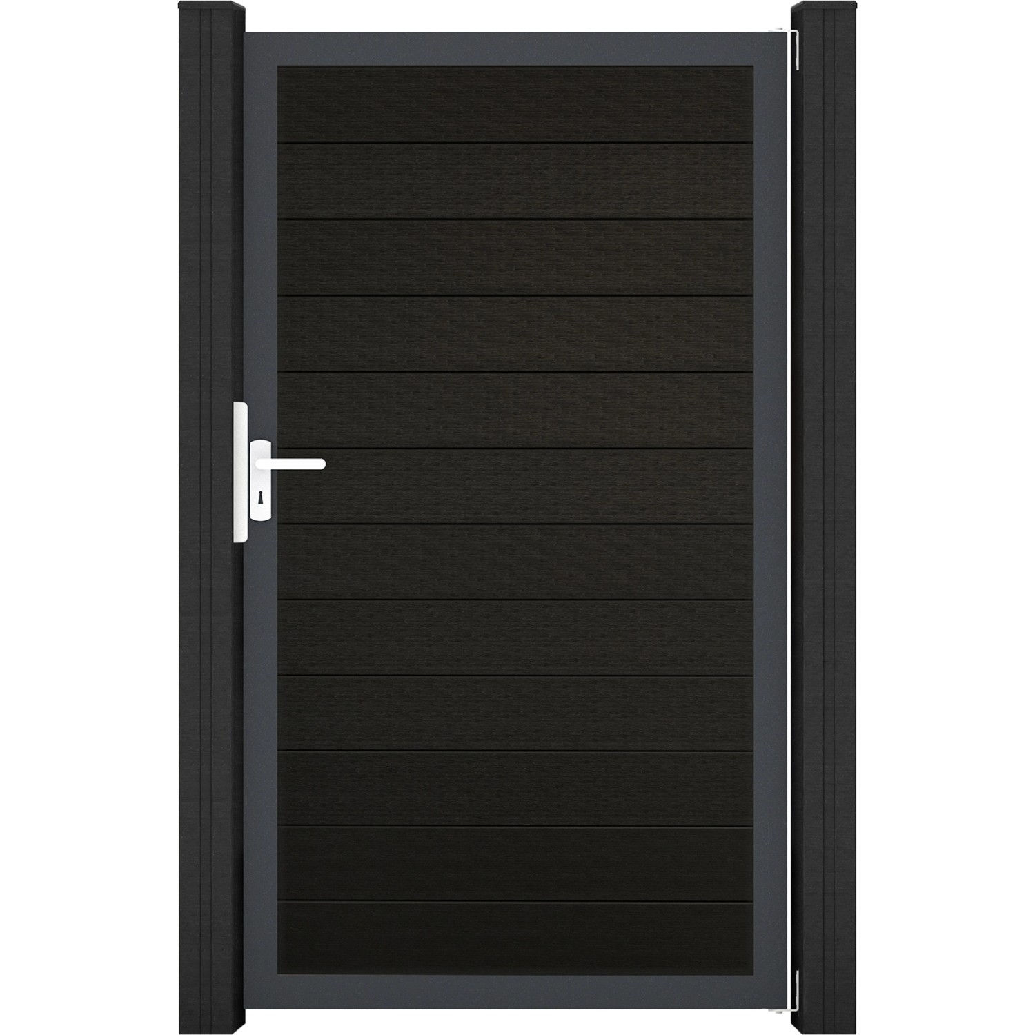 GroJa Solid Steckzauntor 100 x 180 cm Bi-Color Schwarz  Rahmen DB703