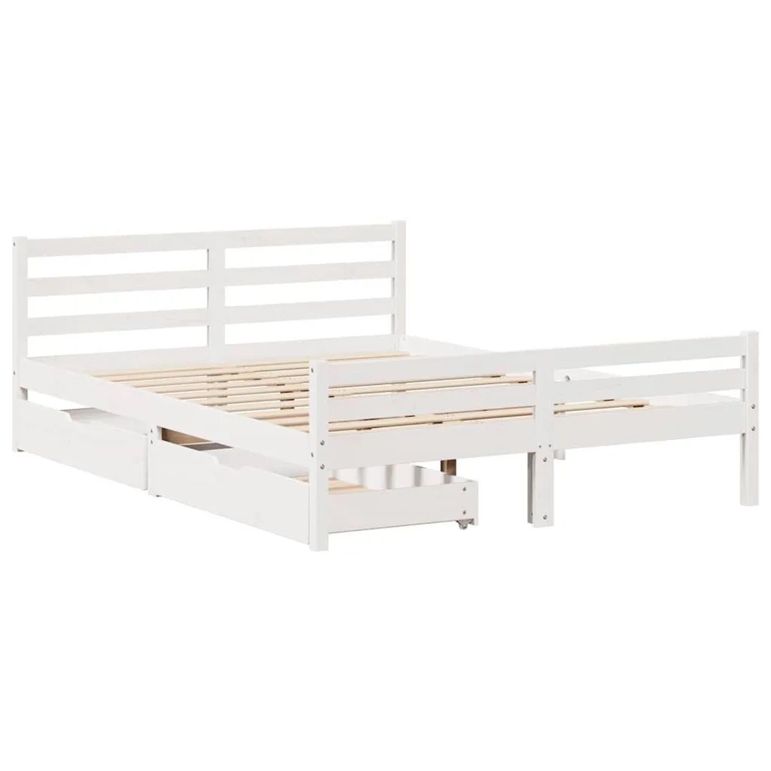 vidaXL Massivholzbett ohne Matratze Weiß 135x190 cm Kiefernholz 3301601 günstig online kaufen