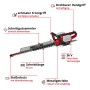 Einhell Akku-Heckenschere GE-CH 36/65 Li-Solo: Rot-schwarze Heckenschere mit drehbarem Griff und 65 cm Schnittlänge.