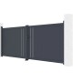Graues Casanoov Flügeltor Giona (4 m) mit Pfosten (15x15 cm, H 166 cm) aus Aluminium.