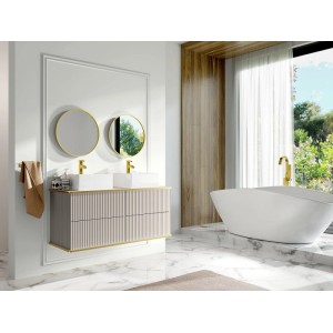 Vente-unique Waschbeckenunterschrank Keliza Beige 120 cm
