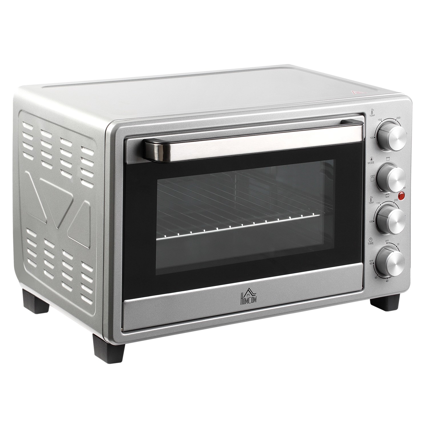 HOMCOM Mini Backofen 32L mit Grillrost  Backblech 3 Kochmodi mit Timer Silb günstig online kaufen