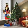 Große 185 cm Nussknacker Figur als Soldat mit Trommel und leuchtenden LEDs. Festliche Weihnachtsdeko für Innen.
