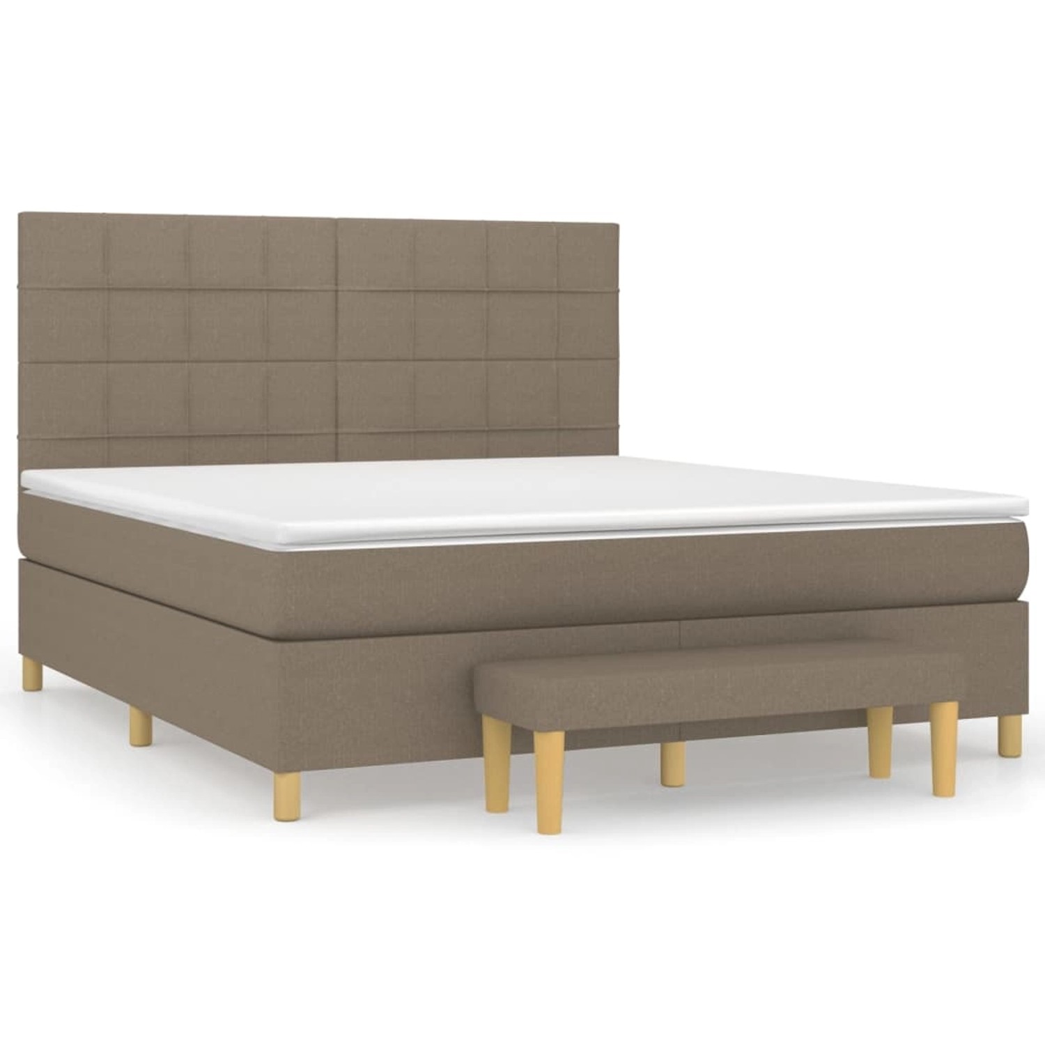 vidaXL Boxspringbett mit Matratze Taupe 160x200 cm Stoff 3137169 günstig online kaufen