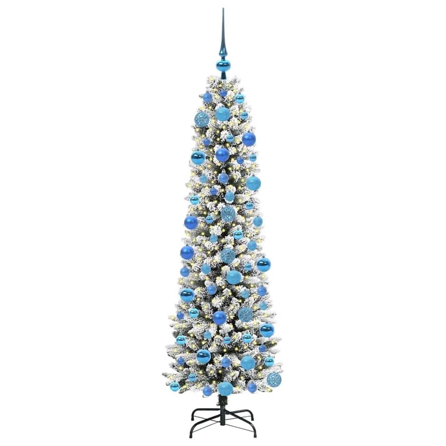 vidaXL Künstlicher Weihnachtsbaum mit 300 LEDs Grün und Weiß 180 cm 3396112