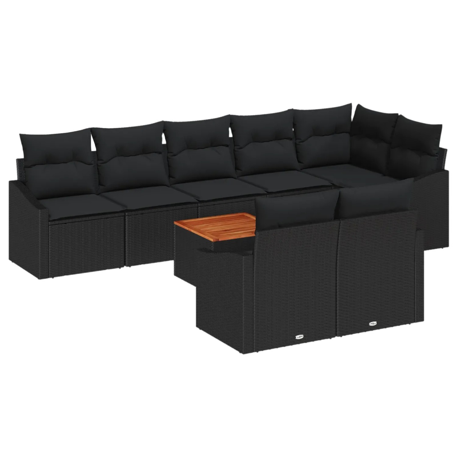 vidaXL Garten-Sofa-Set 9-Tlg Schwarz 3356518