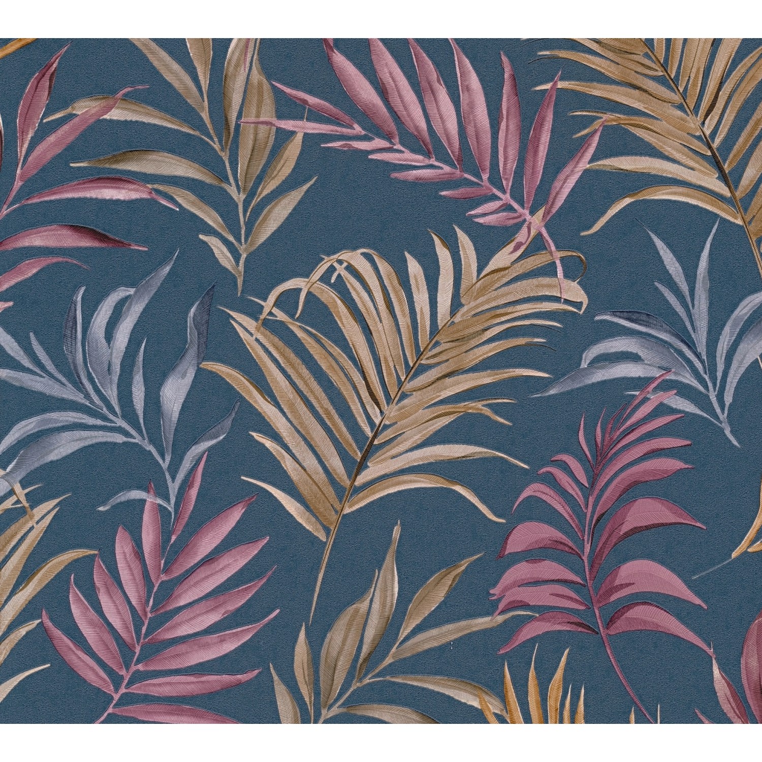 AS Creation Vliestapete Palmen 10,05 m x 0,53 m Blau-Rosa FSC® günstig online kaufen