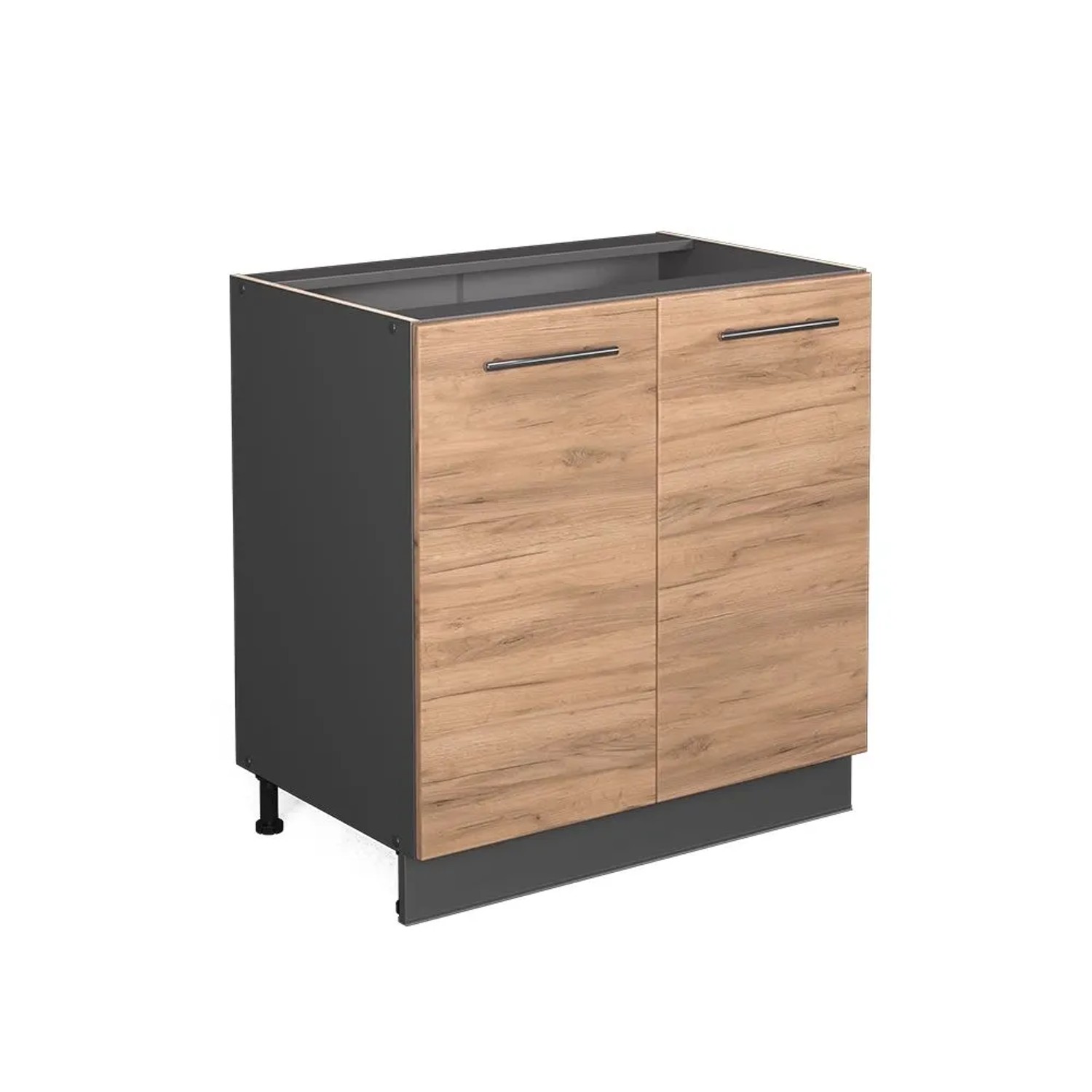 Vicco Küchenunterschrank Fame-Line Goldkraft Eiche/Anthrazit 80 x 82 ohne Arbeitsplatte