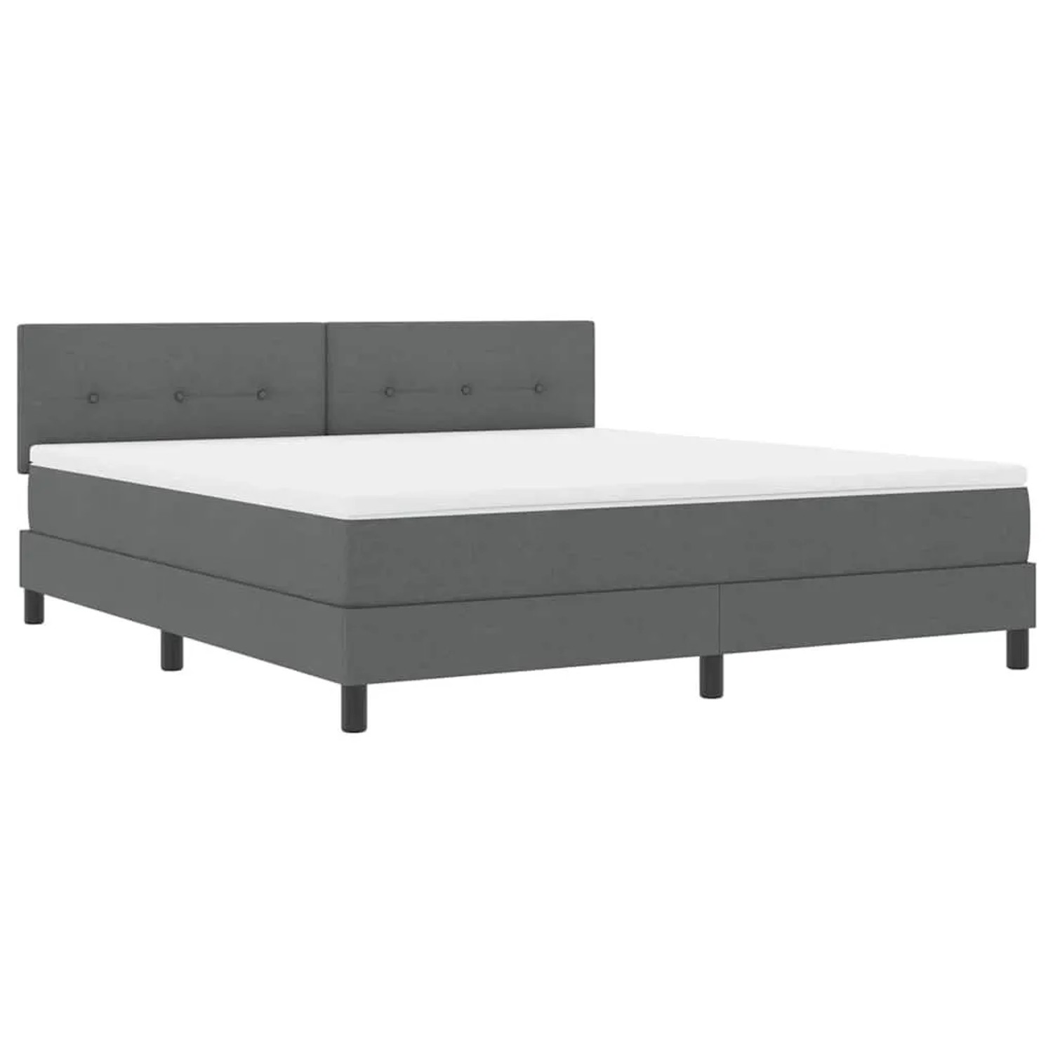 vidaXL Boxspringbett mit Matratze Dunkelgrau 180 x 200 cm Stoff 3342227