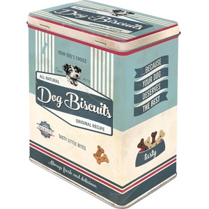 Nostalgic-Art Vorratsdose „Dog Biscuits L“: Blechdose mit Hunde-Motiv für Hundekekse und andere Leckereien.