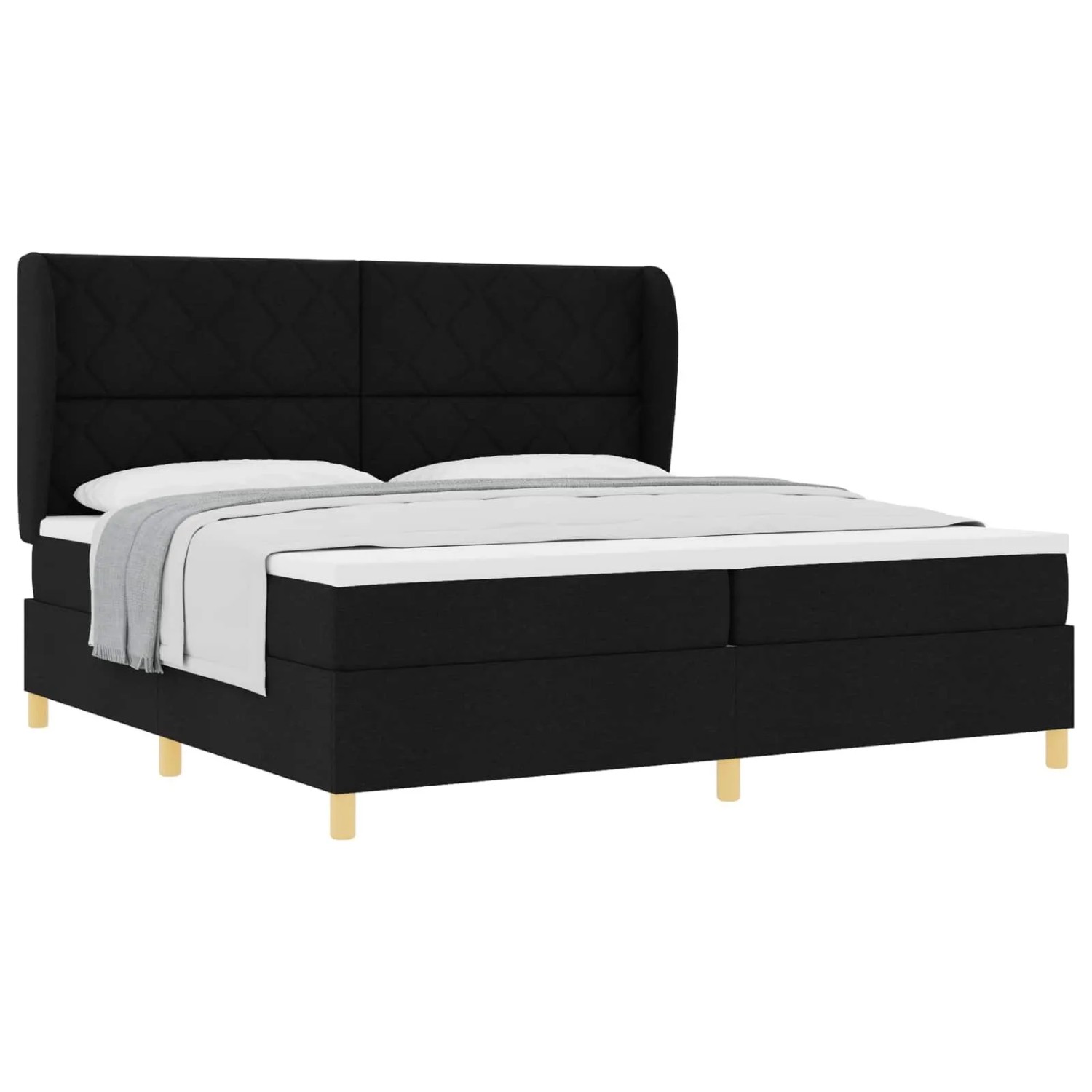 vidaXL Boxspringbett mit Matratze 90x190 cm Schwarz Stoff 3340839