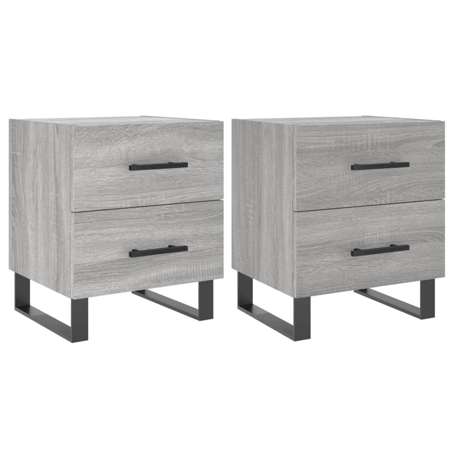 vidaXL Nachttische 2 Stk Grau Sonoma 40x35x47,5 cm Holzwerkstoff Modell 9 günstig online kaufen
