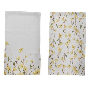 Boltze Tischläufer Forsythie, beige mit gelben Blüten, 40x140cm, 2 Designs.