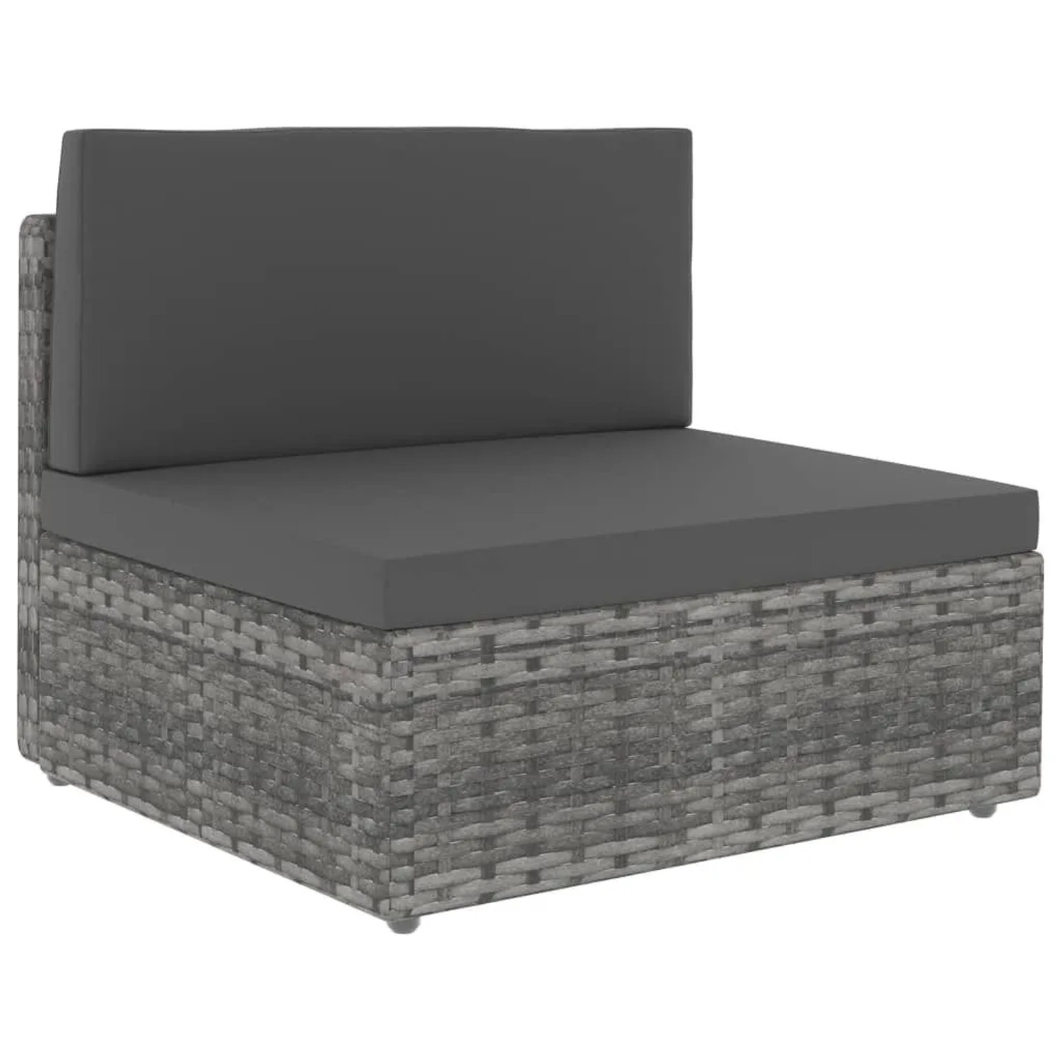 vidaXL Modulares Mittelsofa Poly Rattan Grau 49518