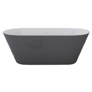 Freistehende Badewanne Lausanne II in Grau/Weiß. Ovale Form, modernes Design für Ihr Badezimmer.