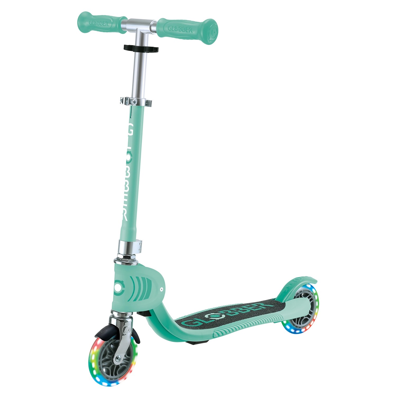 Globber Flow Foldable Junior Lights Roller 121 mm ABEC 9 Verstellbar Klappmechanismus LED-Leuchtrollen Mint