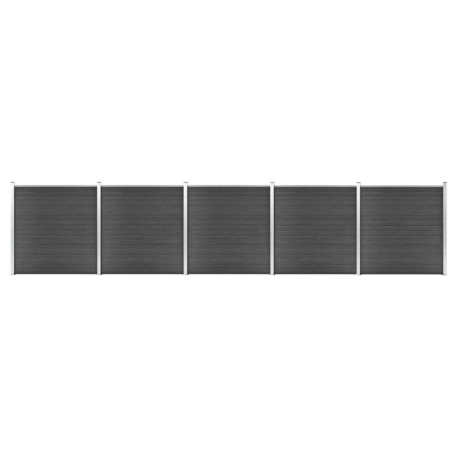 vidaXL Zaunelement Set WPC 872x186 cm Schwarz 3070432