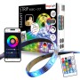 MegaLight Smart LED-Streifen RGBIC/CCT 3m mit Fernbedienung und Smartphone-Steuerung, farbig leuchtend.