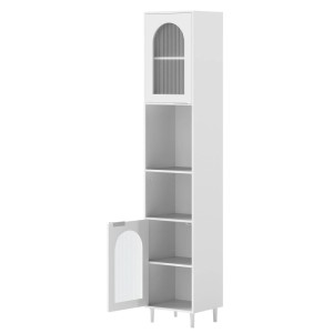 Costway Badschrank Schmal Badezimmerschrank mit 2 Verstellbaren Regalen