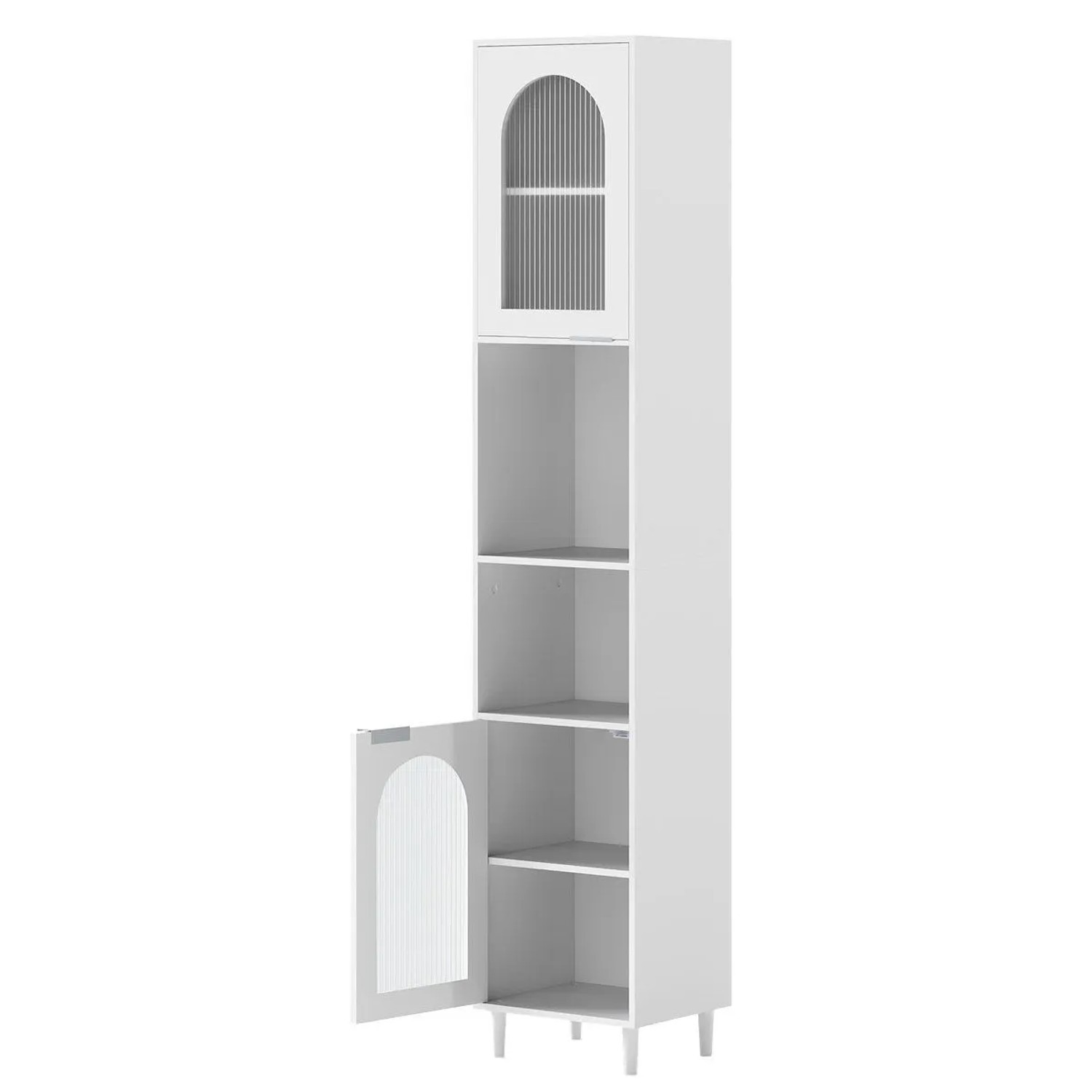 Costway Badschrank Schmal Badezimmerschrank mit 2 Verstellbaren Regalen