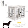 Weisse PawHut Hunde Transportbox mit 2 Türen aus Metall, 81x58,5x66cm.