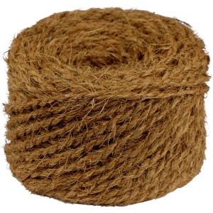 Baumbindeband aus Kokosfaser, 50m Rolle, braunes Naturseil für Garten und Pflanzen.