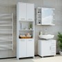 Weißer Vicco Badschrank Maris (56x190cm) mit Türen und offenen Fächern als Badregal.