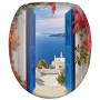 SANILO WC-Sitz Greece mit Absenkautomatik, Holz, Motiv: Blick auf Santorin.