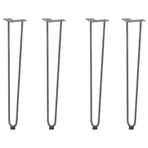 vidaXL Haarnadelbeine für Konsolentische 4 Stk Naturstahl 72 cm Massivstahl 4012427