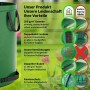 Grüner TTL GARDEN SUPER SOLID Gartensack (272 L, 200 g/qm) mit Grafik zu robusten Merkmalen: Doppelnaht, verstärkter Boden, Kantenschutz.