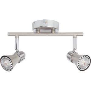 Brilliant LED-Spotrohr Sanny, 2-flammig, Eisen/Chrom, für flexible Innenraumbeleuchtung.