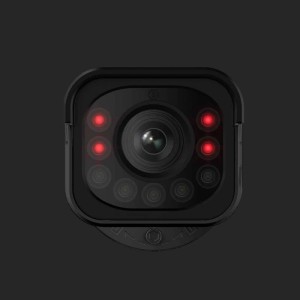 Schwarze Reolink P430 Überwachungskamera mit Nachtsicht und 5x Zoom für den Außenbereich.