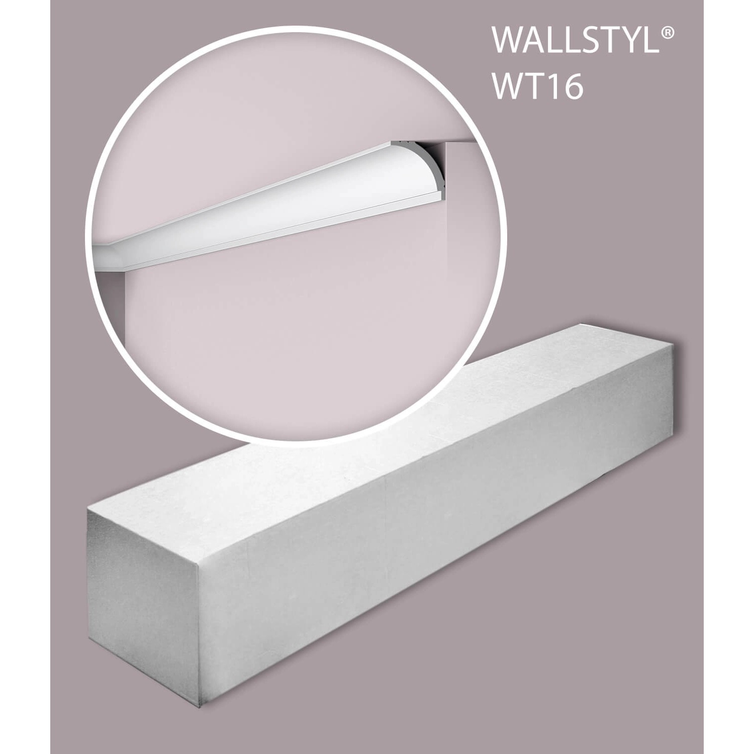 NOEL & MARQUET NMC WT16-Box WALLSTYL Eckleisten, 42 Stück, 84 m, weiß.