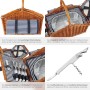 Tectake Picknickkorb Usedom Für 4 Personen  Mit Picknickdecke Integriertes Kühlfach  30 x 46 x 43 50 cm Braun_5