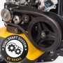 Detailaufnahme der Texas TX611TG Benzin-Motorhacke mit Dual Shaft System.