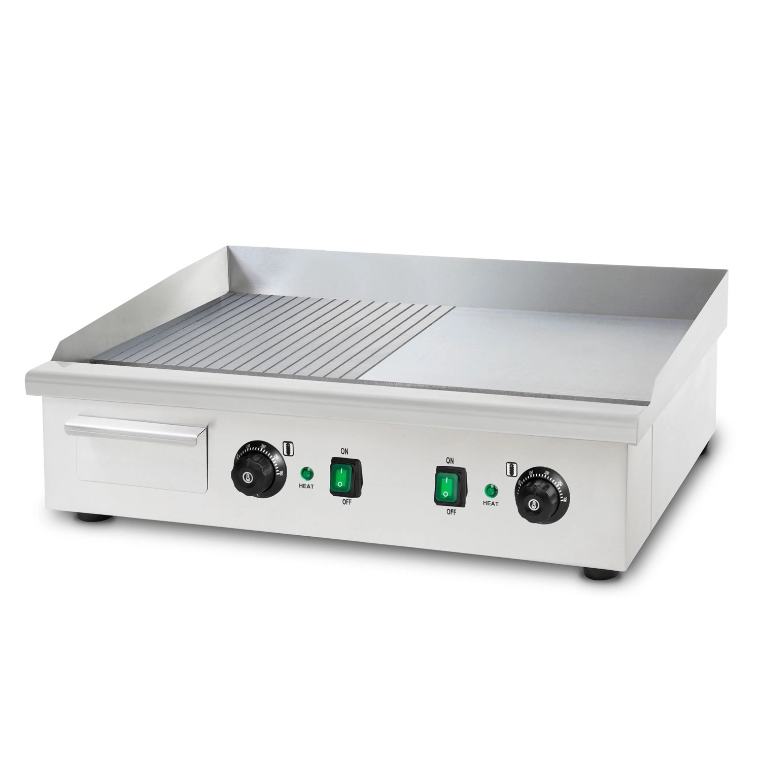 VERTES Grillplatte 4400W Grillfläche Glatt & Mit Rillen 74x41cm bis 300 Gra günstig online kaufen