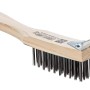 LUX Drahtbürste mit Schaber, 4-reihig, für Holz und Metall. Handwerkzeug zum Reinigen und Entrosten.