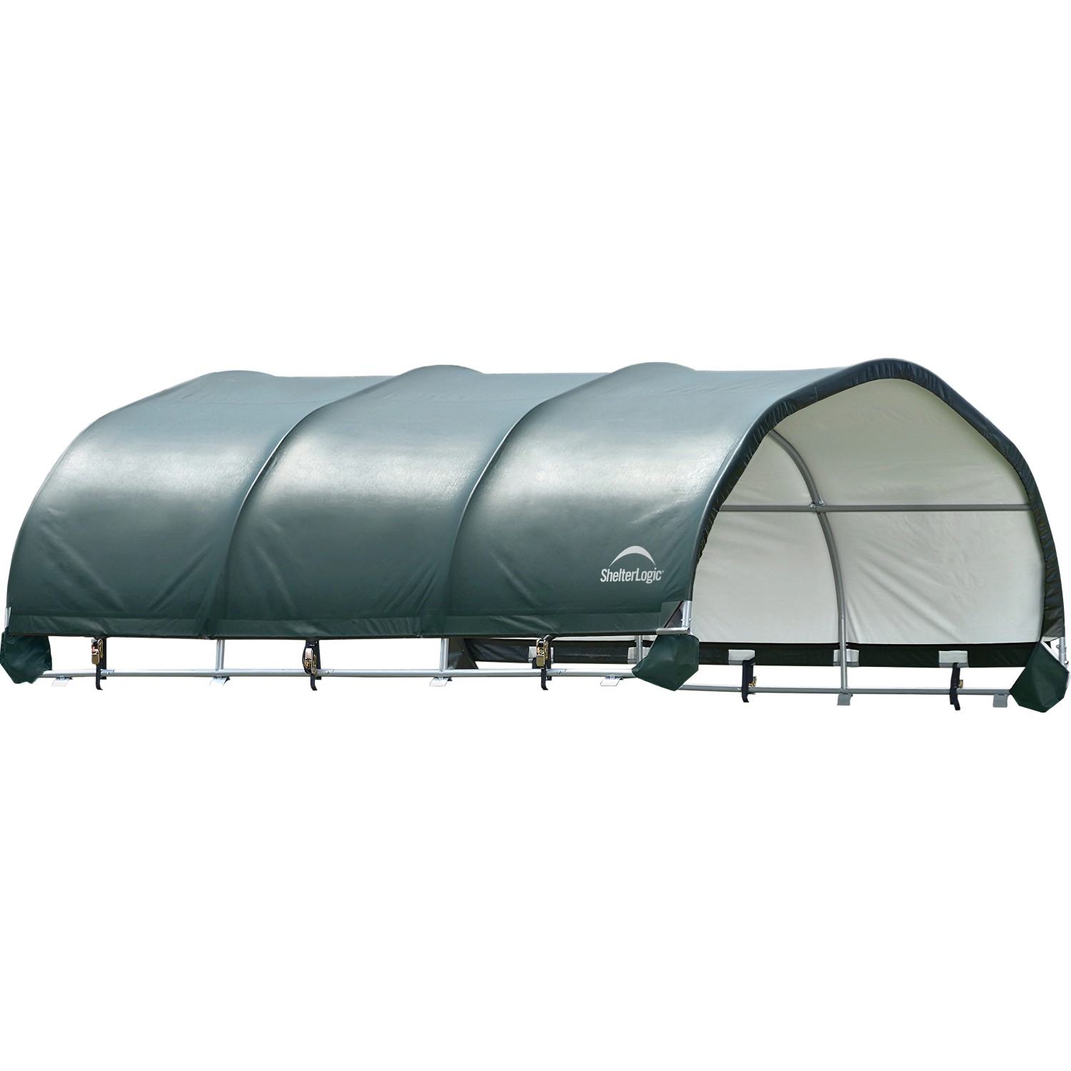 ShelterLogic Weidezelt Überdachung 13,7 m² Grün 370 cm x 370 cm x 160 cm