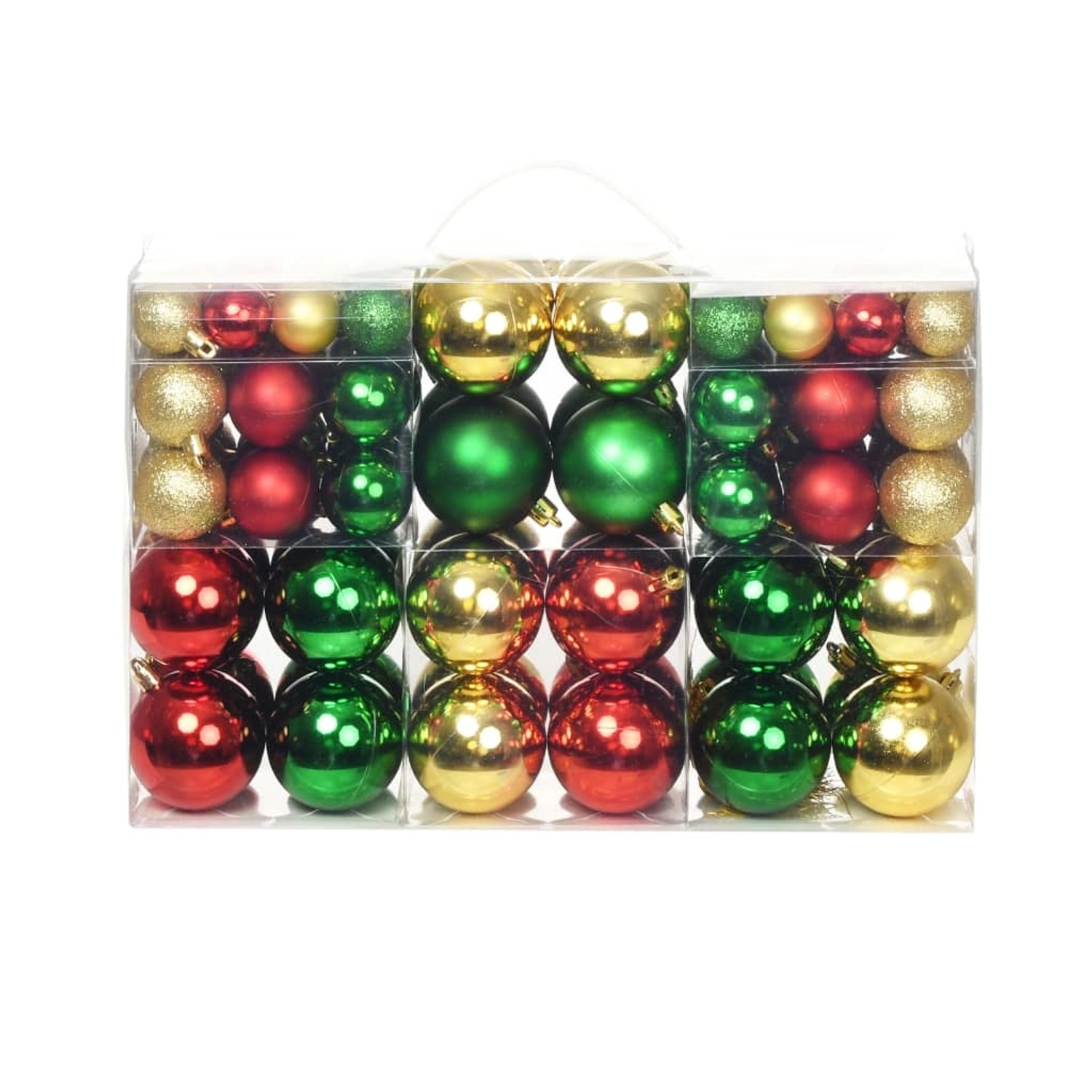 vidaXL Weihnachtskugeln 100 Stk Rot Golden Grün