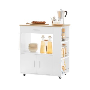 SoBuy Servierwagen Küchenwagen Rollwagen Küchenrollwagen Weiß FKW113-WN
