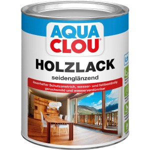 Dose Aqua Clou Holzlack Transparent seidenglänzend, Klarlack für Holz im Innenbereich.