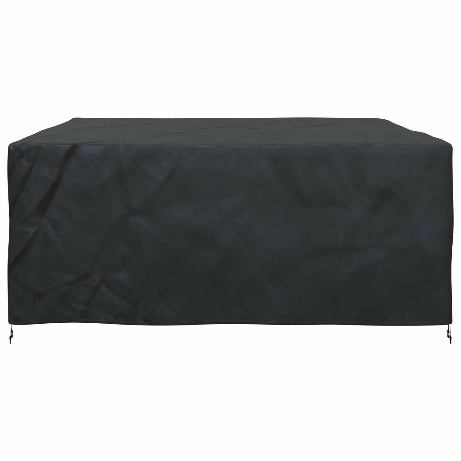 Schwarze, rechteckige Möbel-Schutzhülle aus wasserfestem Stoff, 300x250x100 cm. Ideal für Gartenmöbel.