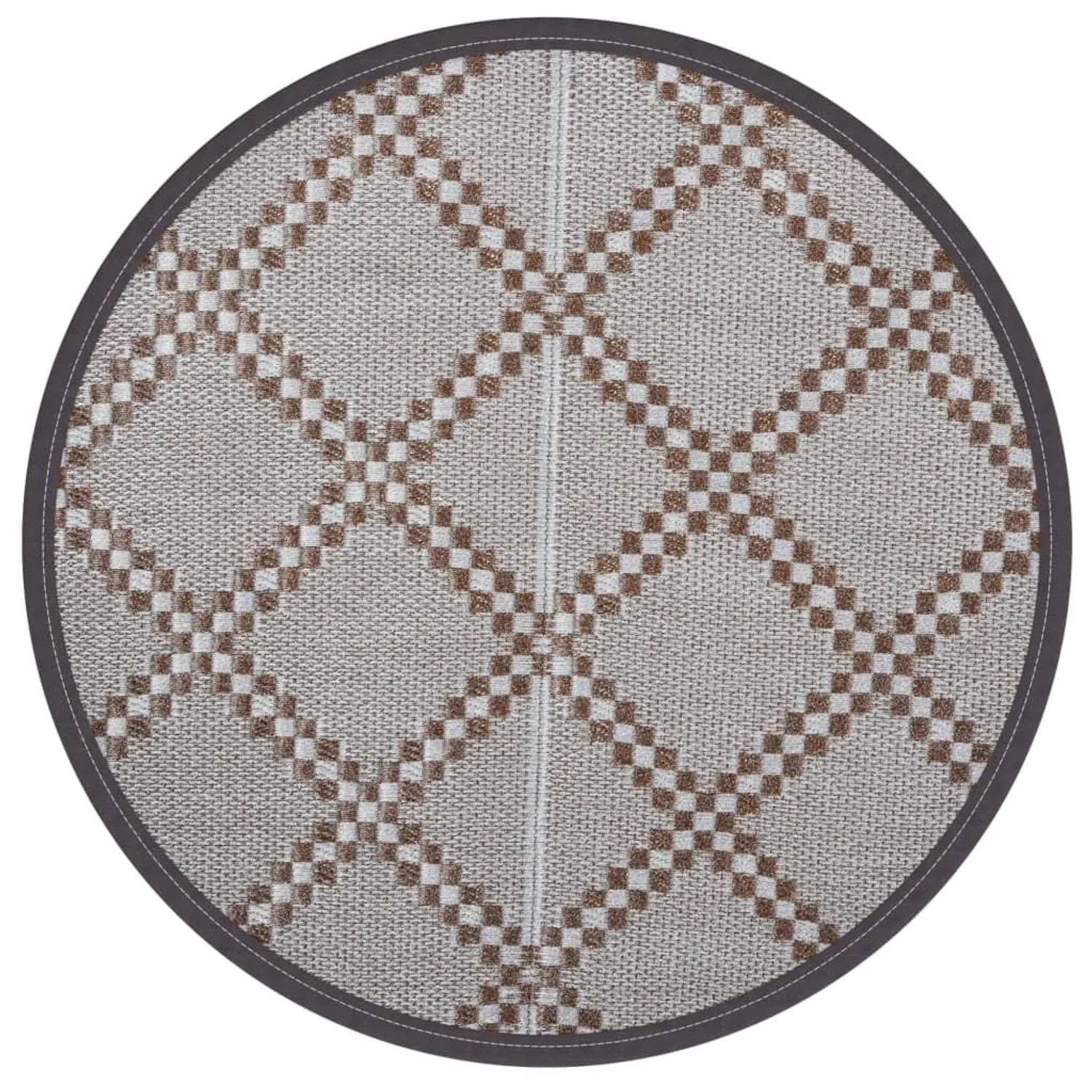 vidaXL Outdoor-Teppich ARAKIL Braun Ø120 cm PP 368478