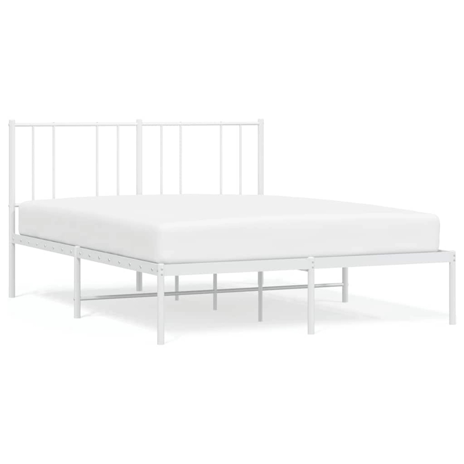 vidaXL Bettgestell mit Kopfteil Metall Weiß 150x200 cm 352531 günstig online kaufen