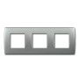 TEM MODUL PLUS 3-Fach UP Rahmen Silber Matt Soft