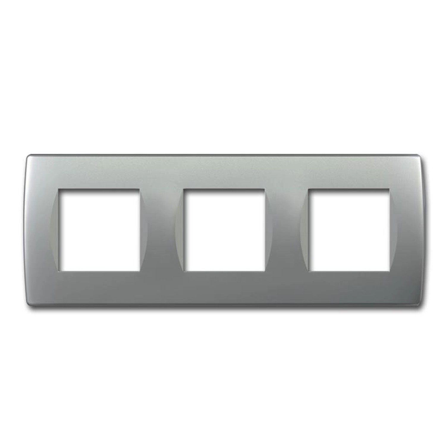 TEM MODUL PLUS 3-Fach UP Rahmen Silber Matt Soft