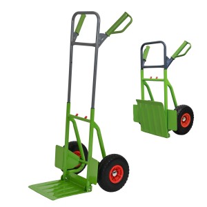 TRUTZHOLM Sackkarre, klappbare Paketkarre mit PU Rädern, hellgrün und grau.