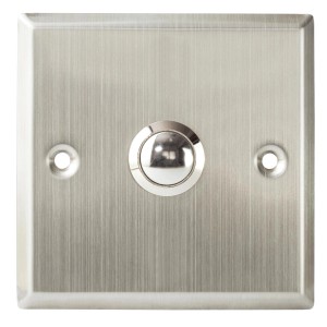 Edelstahl Klingelblende mit Taster, 86x86mm, für Sicherheit & Haustechnik.