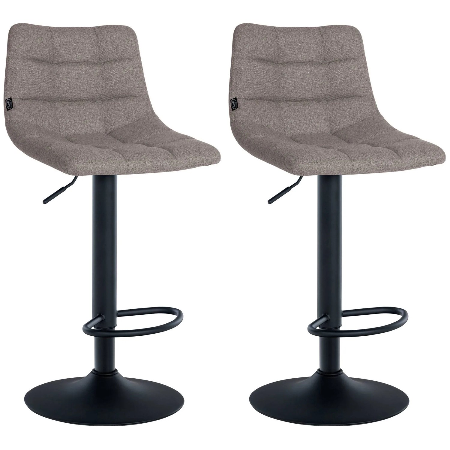 CLP 2er Set Barhocker Jerry Stoff Grau/Schwarz