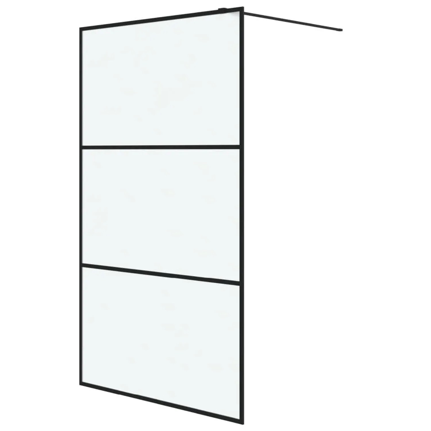vidaXL Duschwand für Begehbare Dusche Schwarz 115x195 cm Matt ESG-Glas 152113